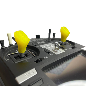 Насадки на стіки для FPV-пультів, жовтий (RadioMaster, BetaFpv, T-Jumper). Виготовлені з міцного поліуретану на 3D-принтері. Ергономічні, покращують зчеплення пальців.